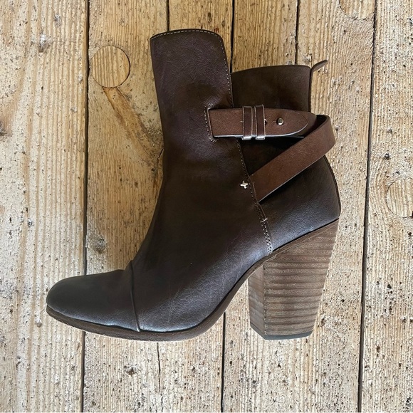 Rag & Bone Kinsey Brown Leather Ankle Boots Size 7.5 - Picture 2 of 12